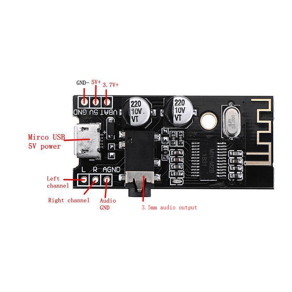 M28 Bluetooth 4.2 stereo audio prijímač s AUX výstupom M28 Bluetooth 4.2 stereo audio prijímač s AUX výstupom